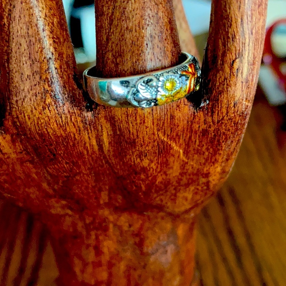 A beautiful floral ring in silver - Picture 2 of 4